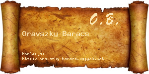 Oravszky Baracs névjegykártya